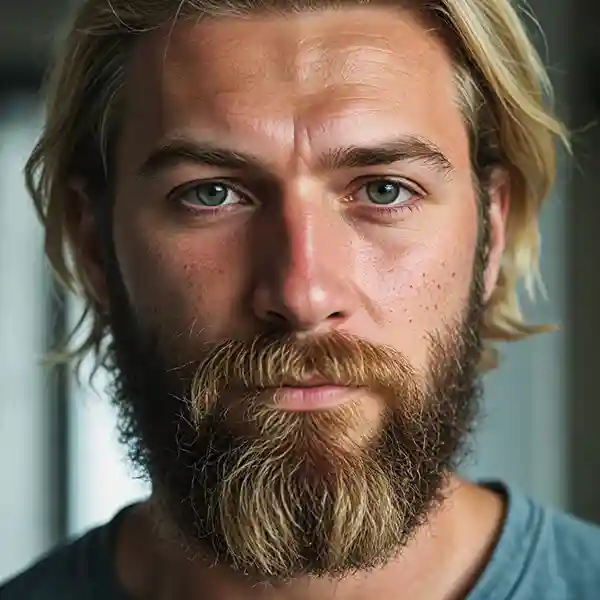 AI-Generated Close-up of a Handsome and blond bearded man